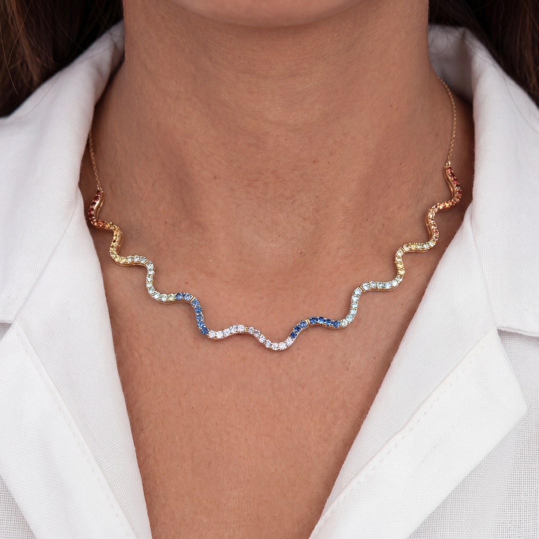 Wave Tennis Necklace