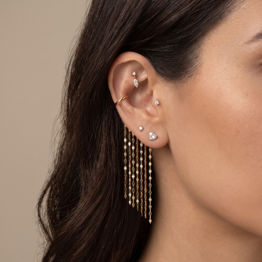 Golden Waterfall Earrings