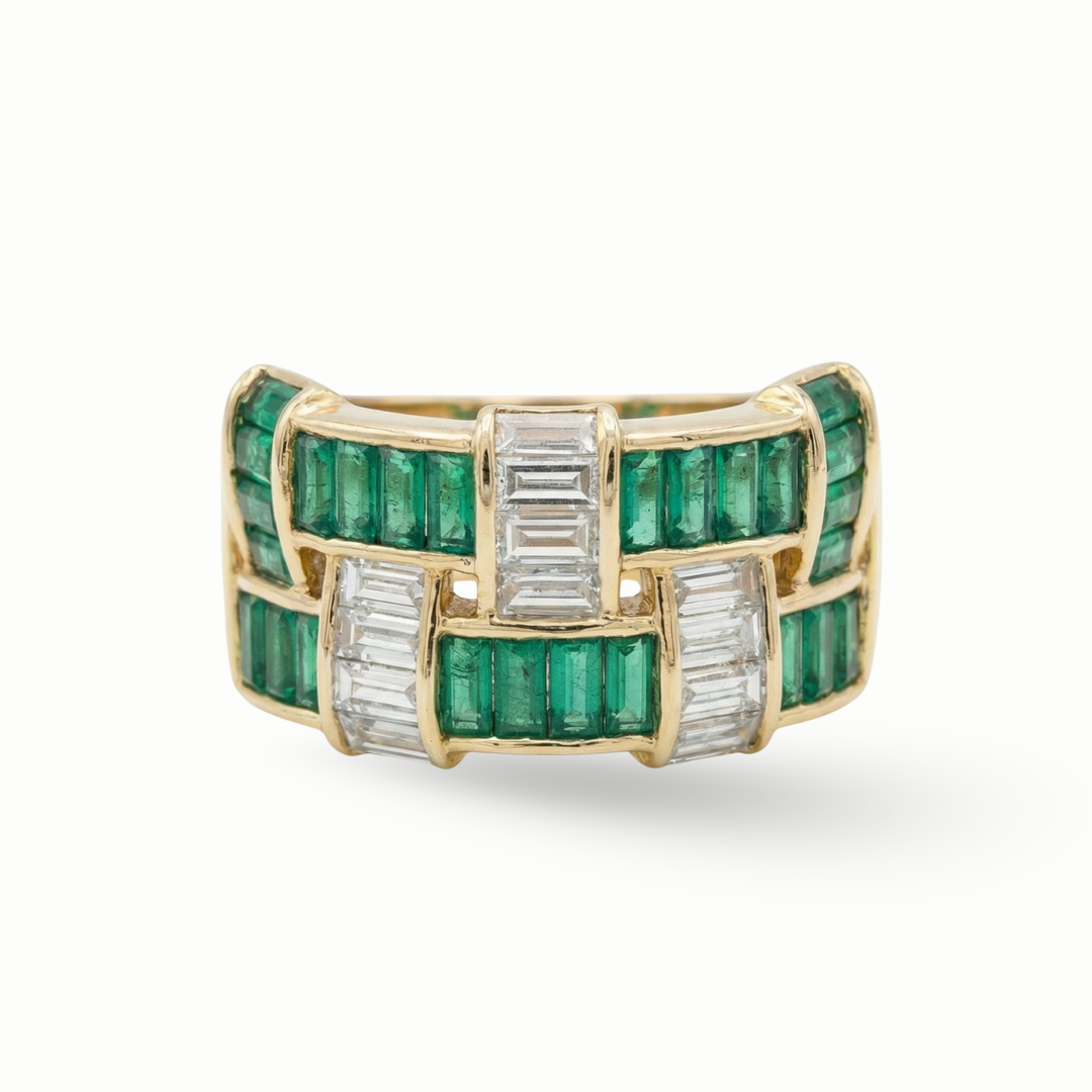 Weave Colorstone and Diamond Ring