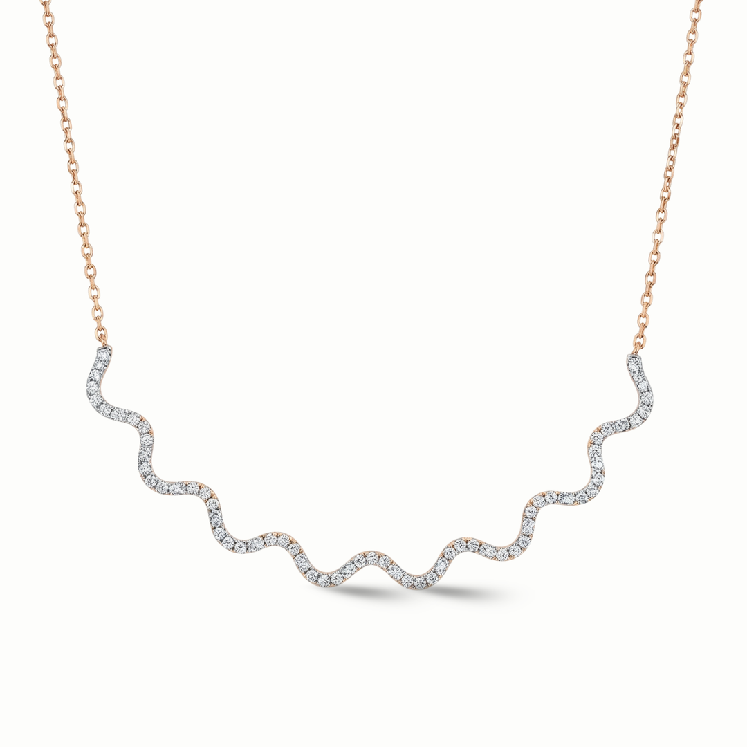 Wavy Diamond Tennis Necklace