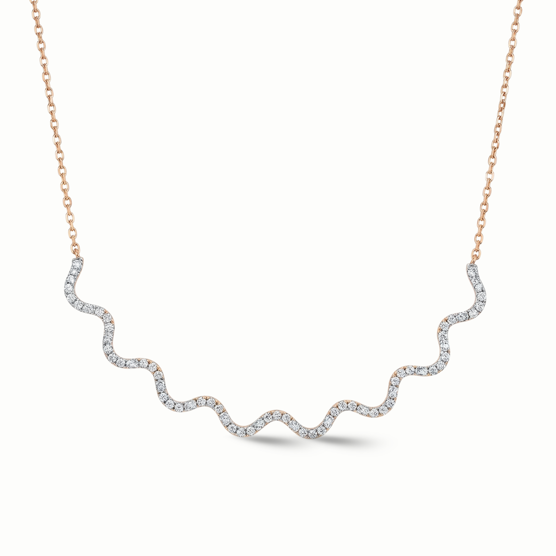 Wavy Diamond Tennis Necklace