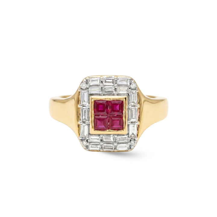 Art Deco Gemstone Pinky Ring