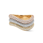 Load image into Gallery viewer, Trio Waves Diamond Pinky Ring