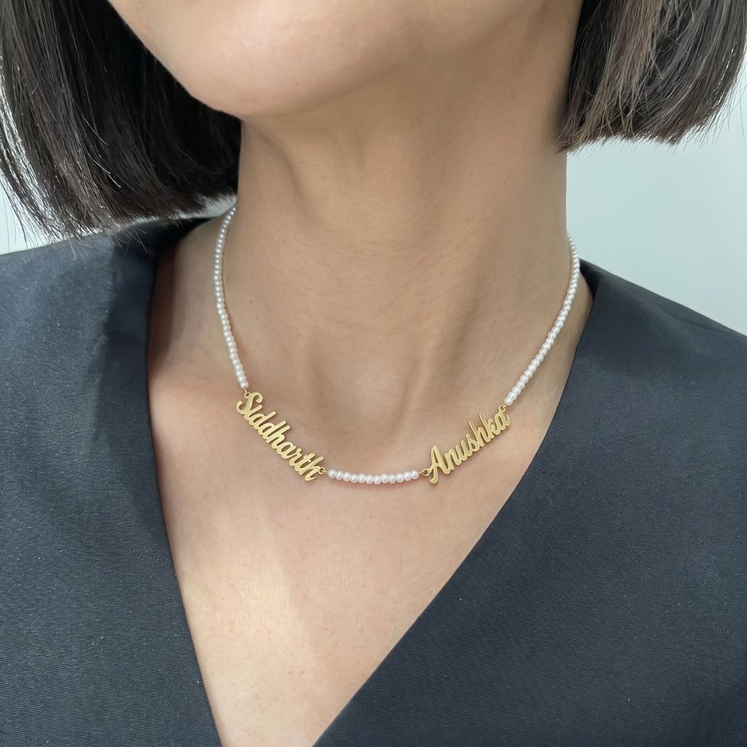 Lumiére Pearl Name Necklace