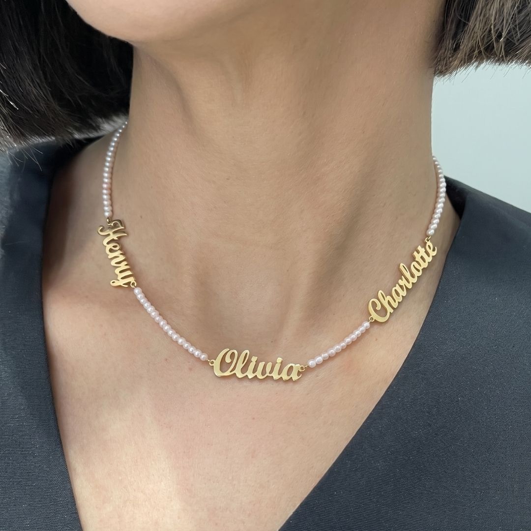 Lumiére Pearl Name Necklace