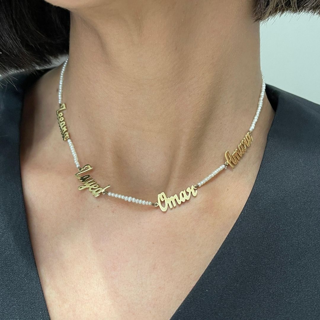 Lumiére Pearl Name Necklace