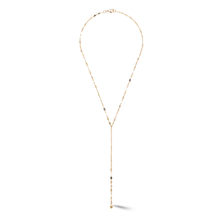 Golden Drop Lariat Necklace