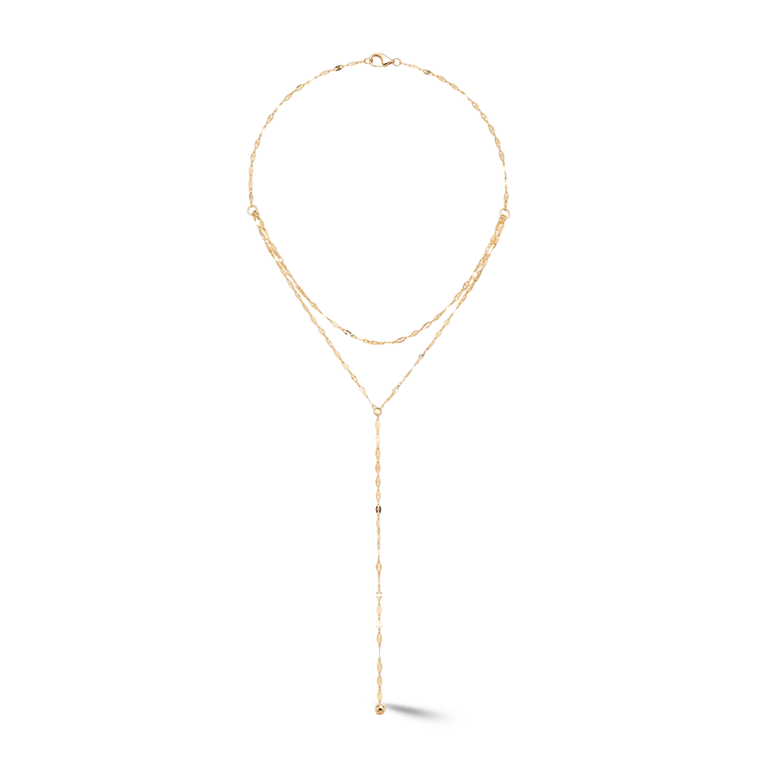Golden Drop Lariat Necklace