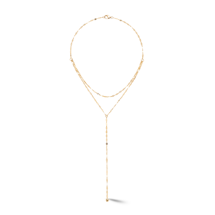 Golden Drop Lariat Necklace