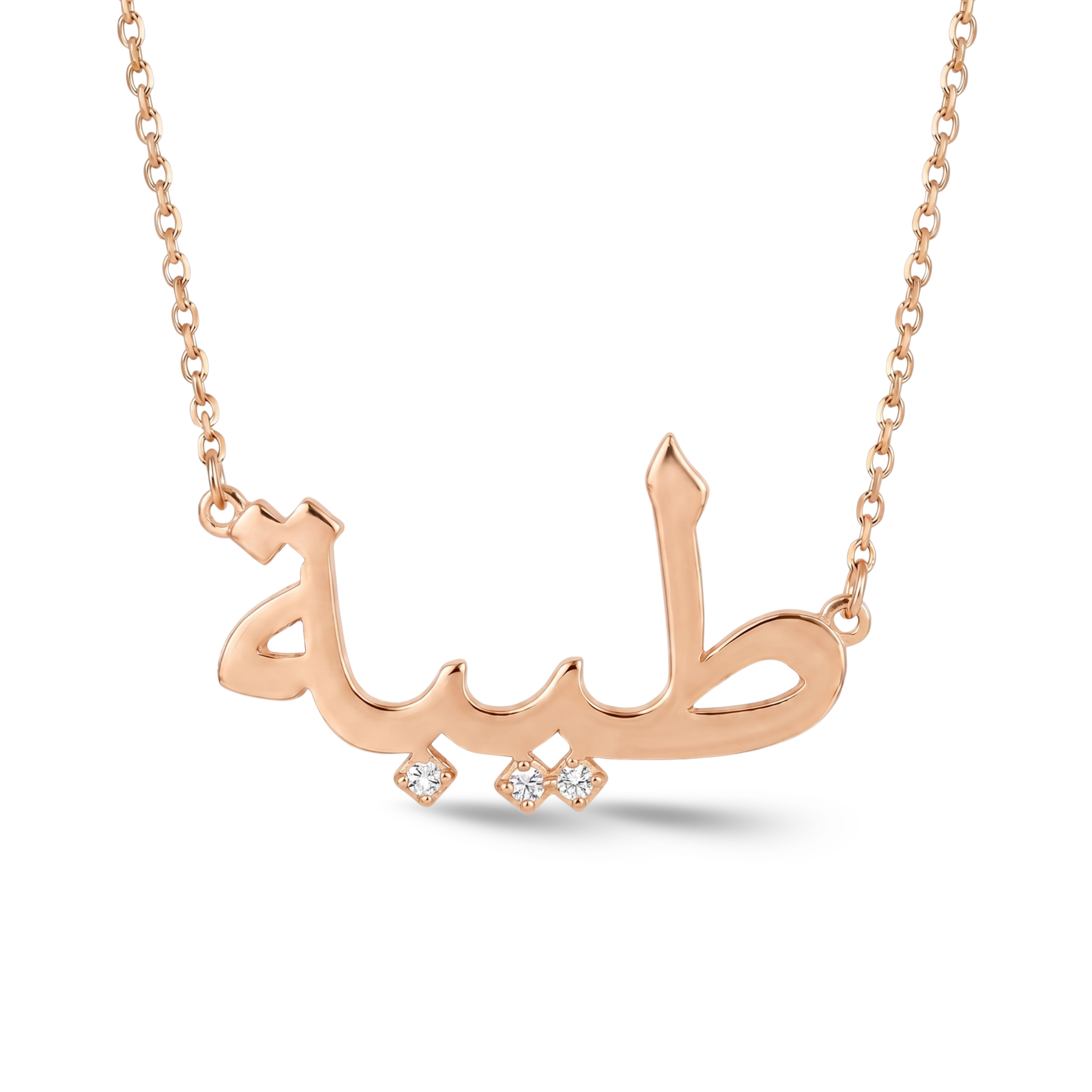 Zeeana Single Name Diamond Dots Necklace