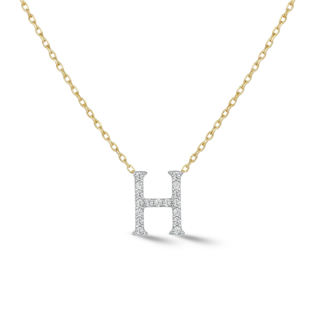 Zeeana Diamond Alphabet Necklace
