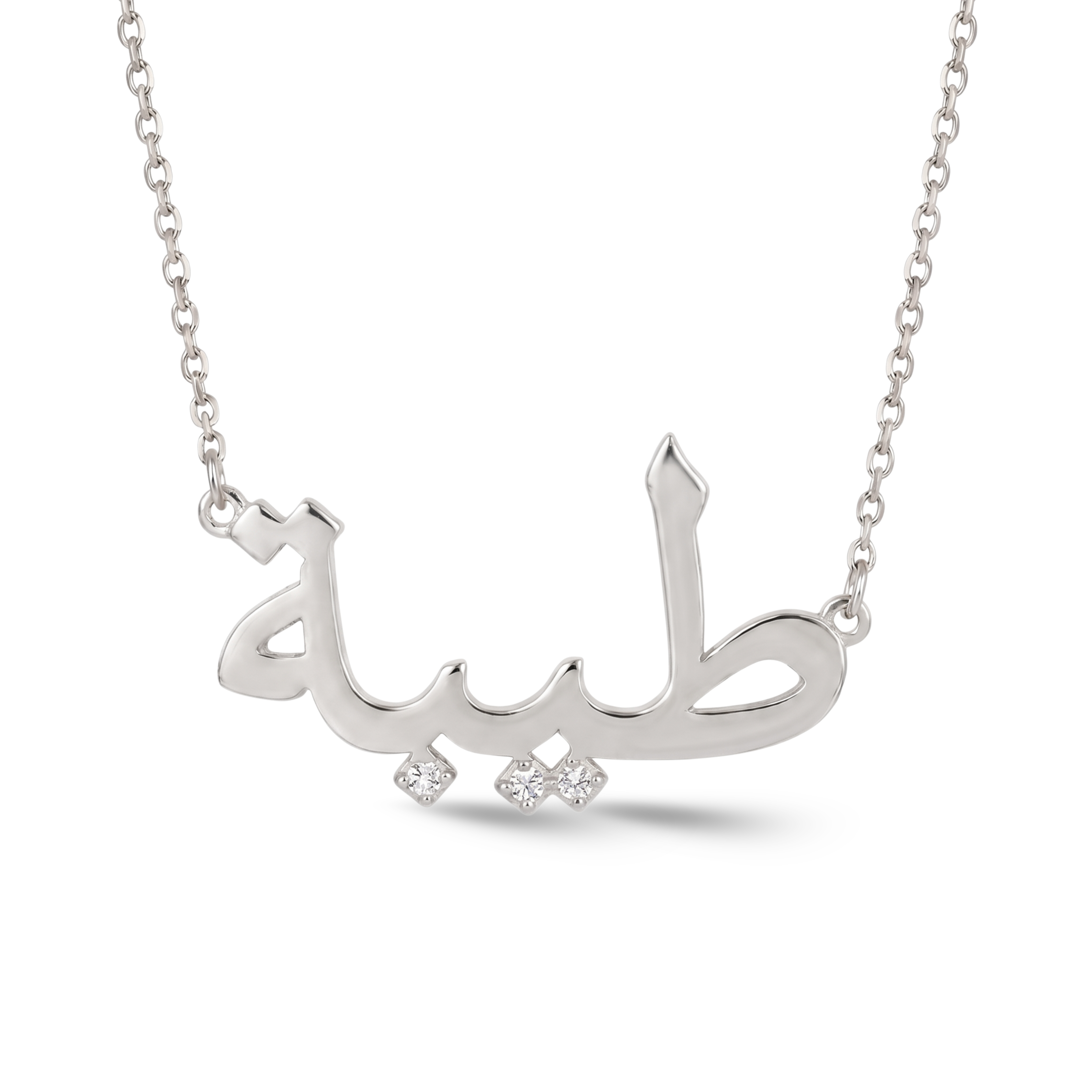 Zeeana Single Name Diamond Dots Necklace