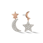 Load image into Gallery viewer, Timeless essentials Star and Moon Mini Dangling Earrings