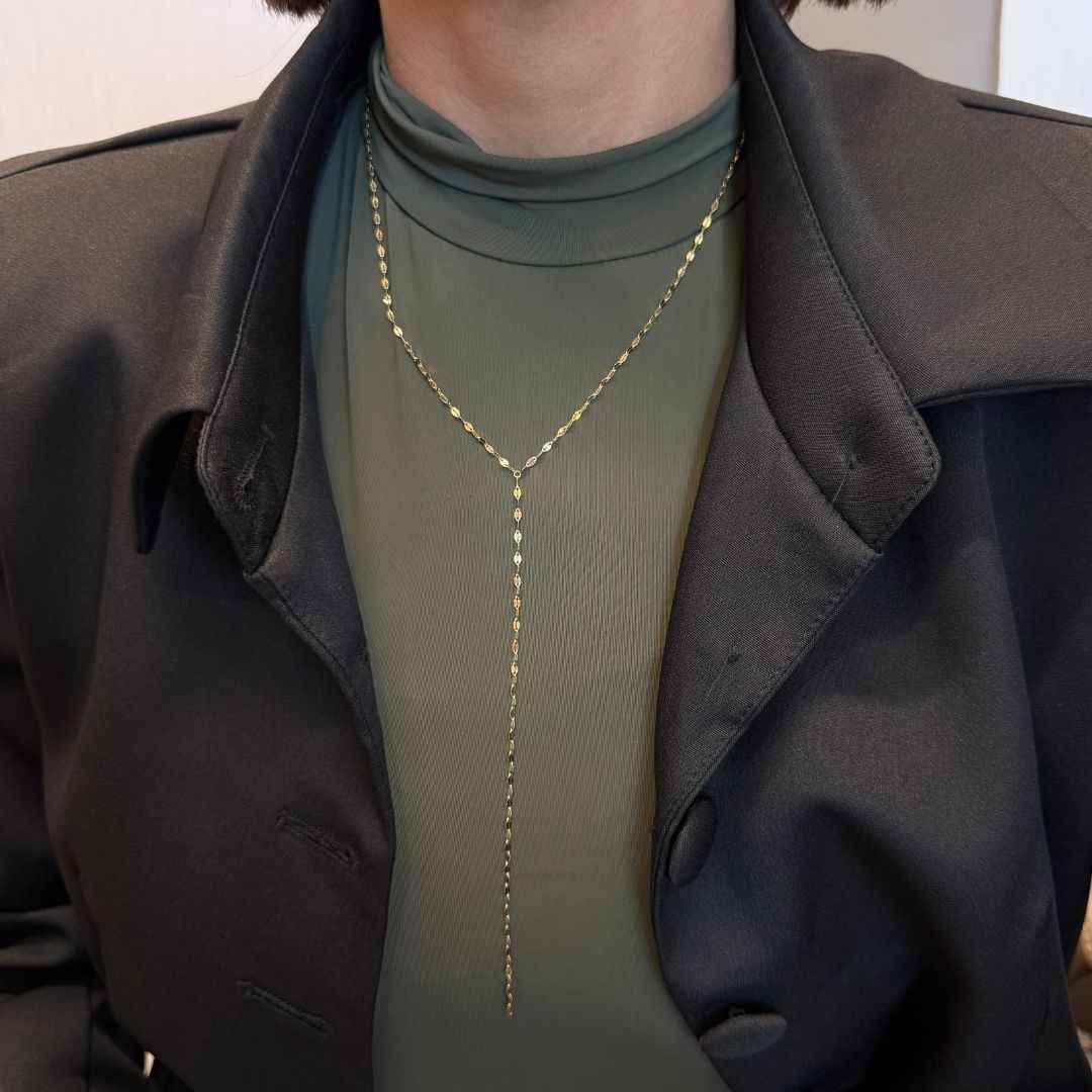 Liquid Gold Lariat Necklace