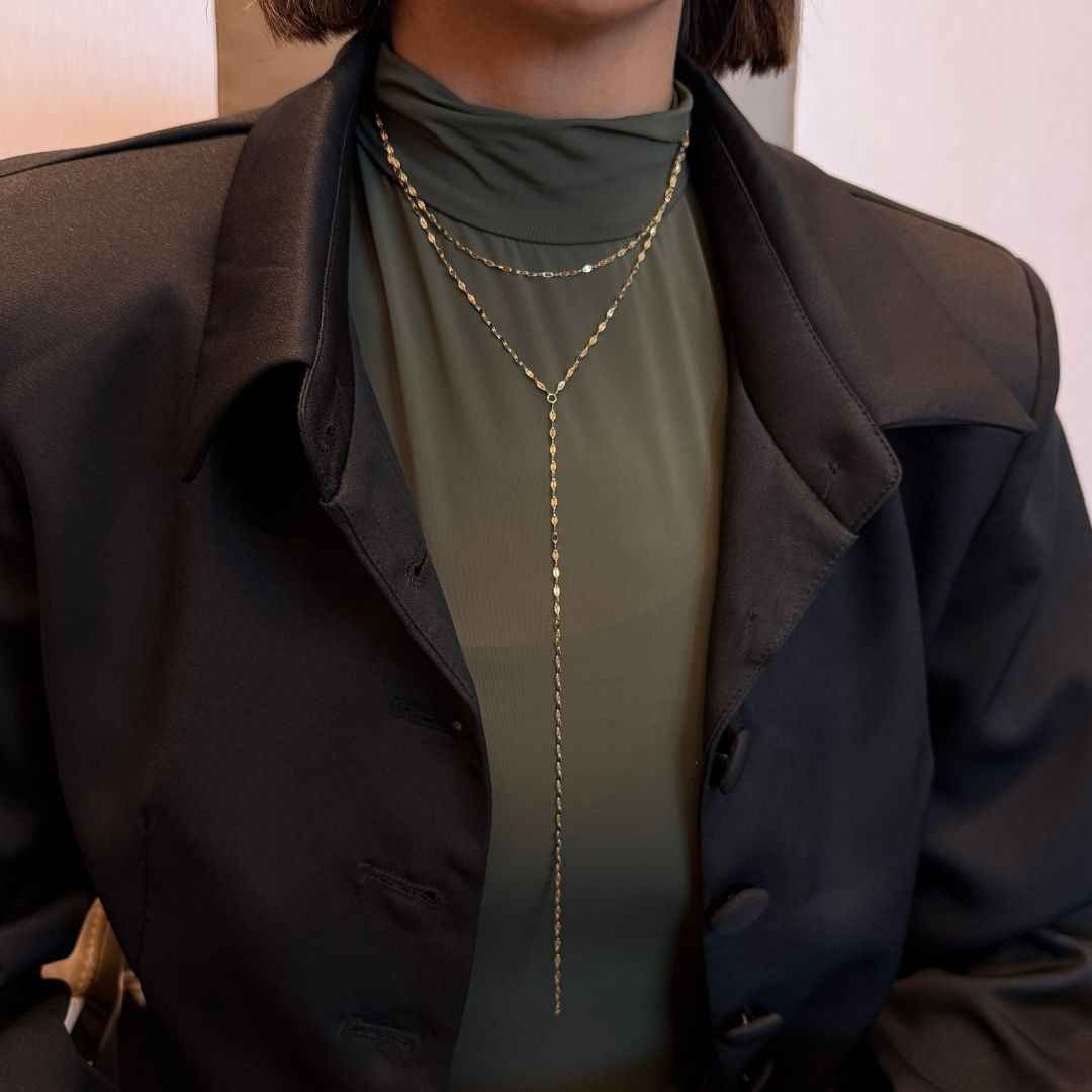 Liquid Gold Lariat Necklace