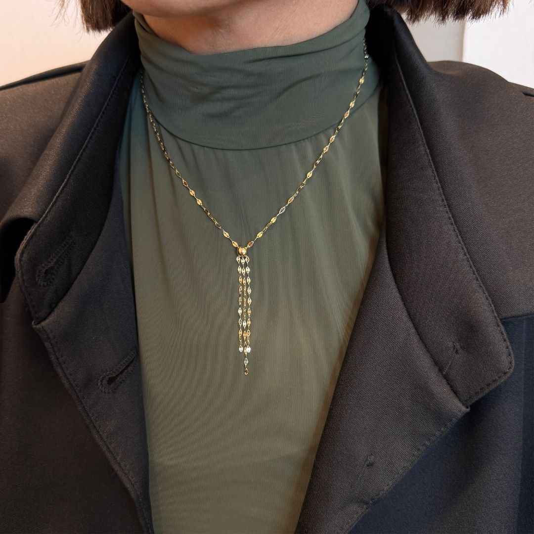 Liquid Gold Tassel Necklace