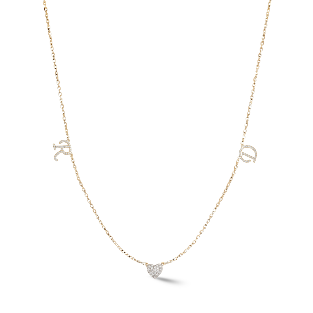 Zeeana Diamond Alphabets Necklace