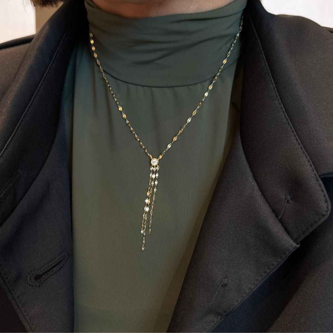 Liquid Gold Tassel Necklace