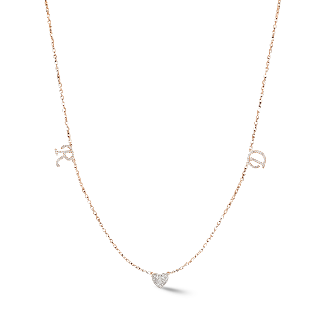 Zeeana Diamond Alphabets Necklace