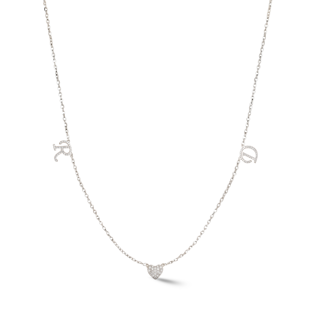 Zeeana Diamond Alphabets Necklace