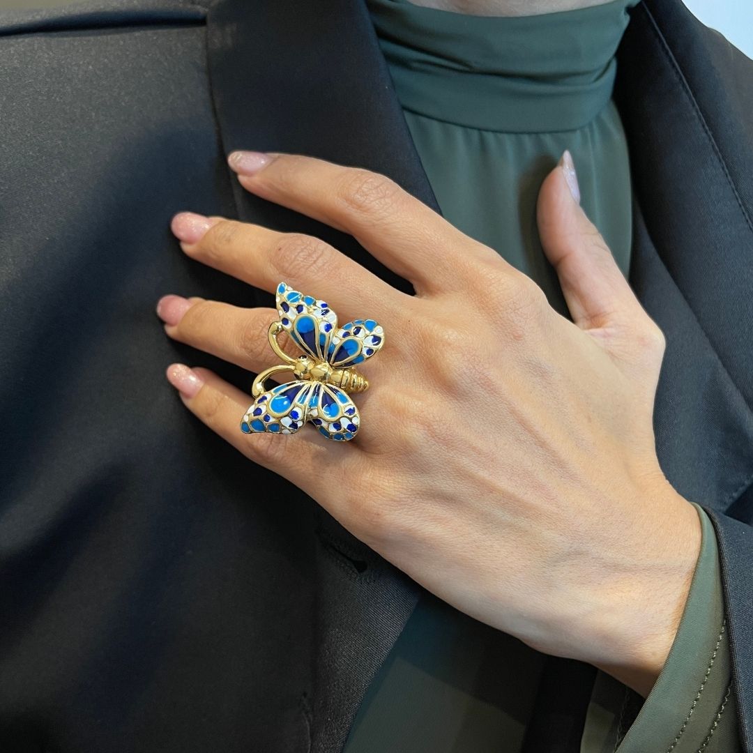 Royal Blue Butterfly Ring