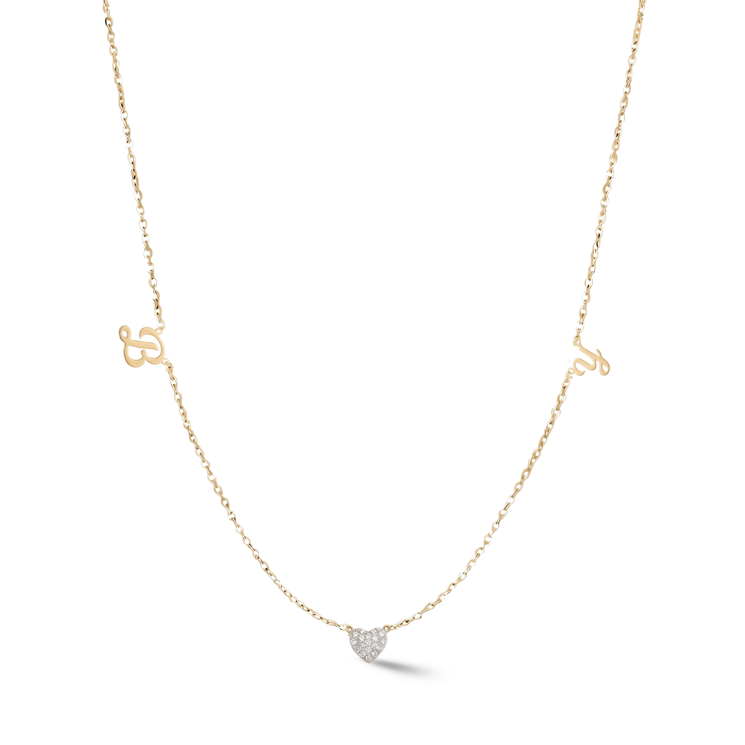 Zeeana Diamond Alphabets Necklace