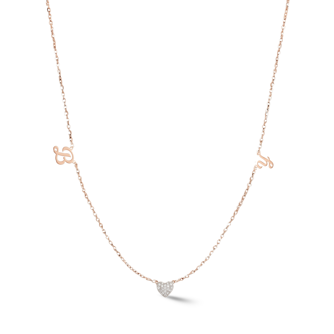 Zeeana Diamond Alphabets Necklace