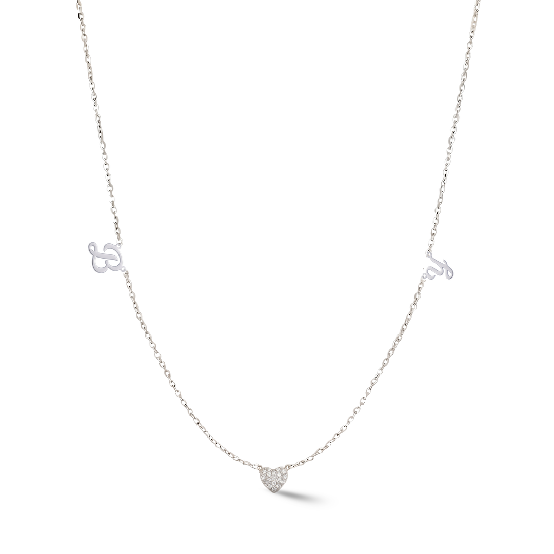 Zeeana Diamond Alphabets Necklace
