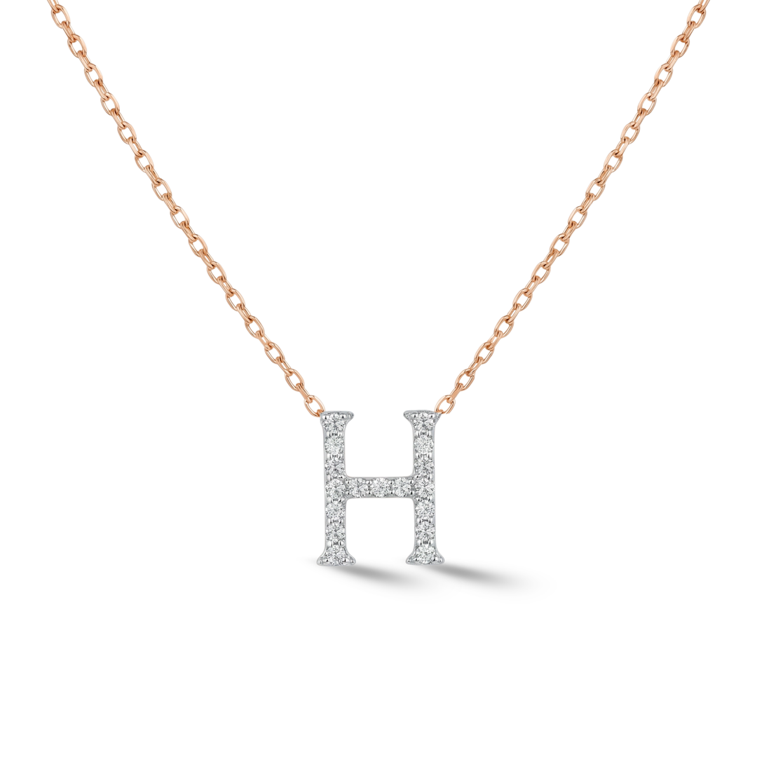 Zeeana Diamond Alphabet Necklace