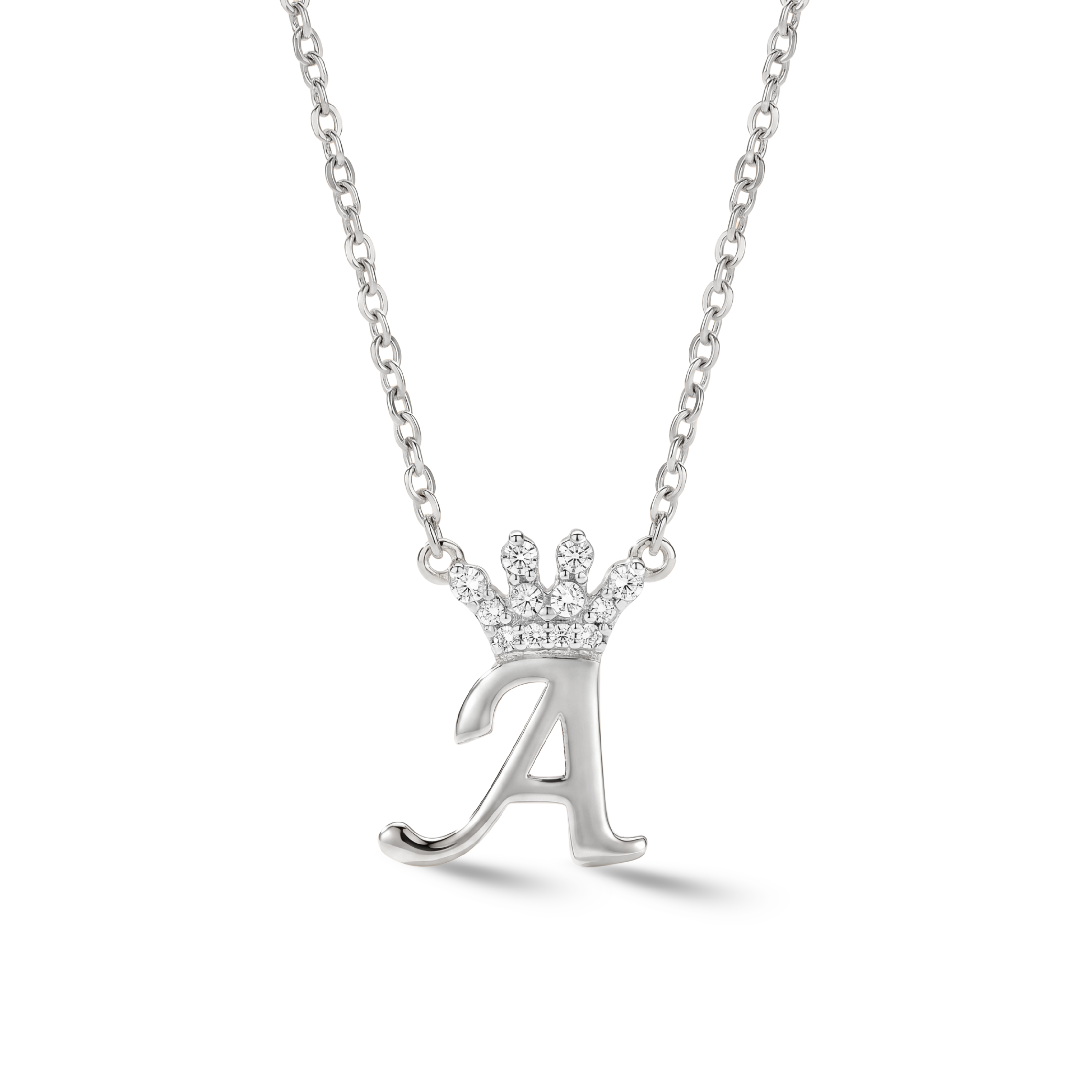 Legacy Diamond Crown Gold Initial Necklace