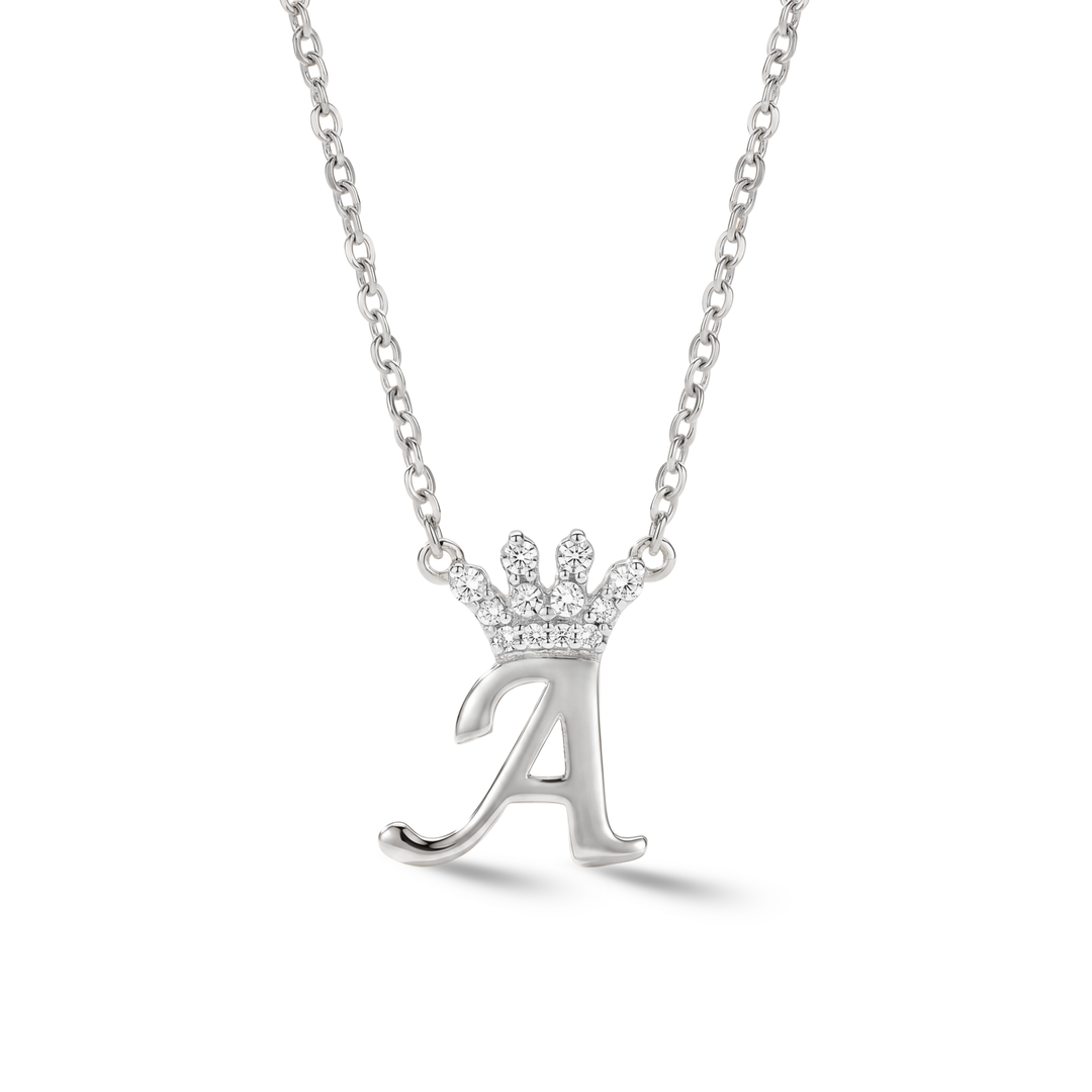 Legacy Diamond Crown Gold Initial Necklace