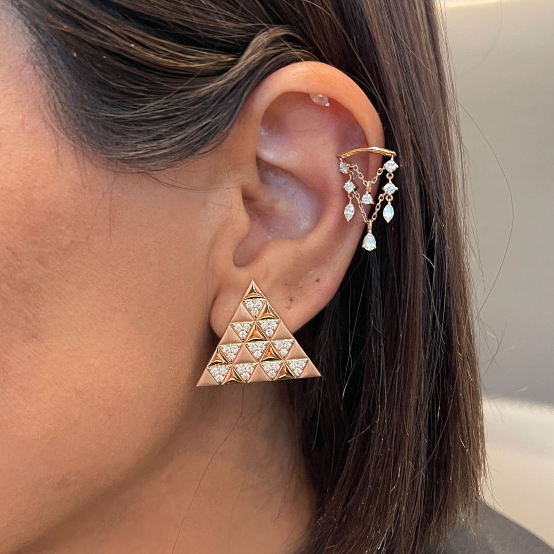 Pyramid Diamond Earrings