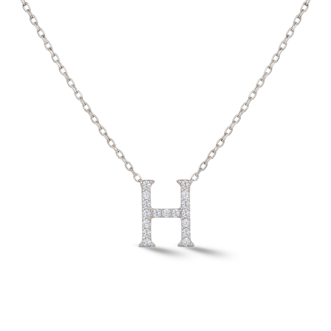 Zeeana Diamond Alphabet Necklace
