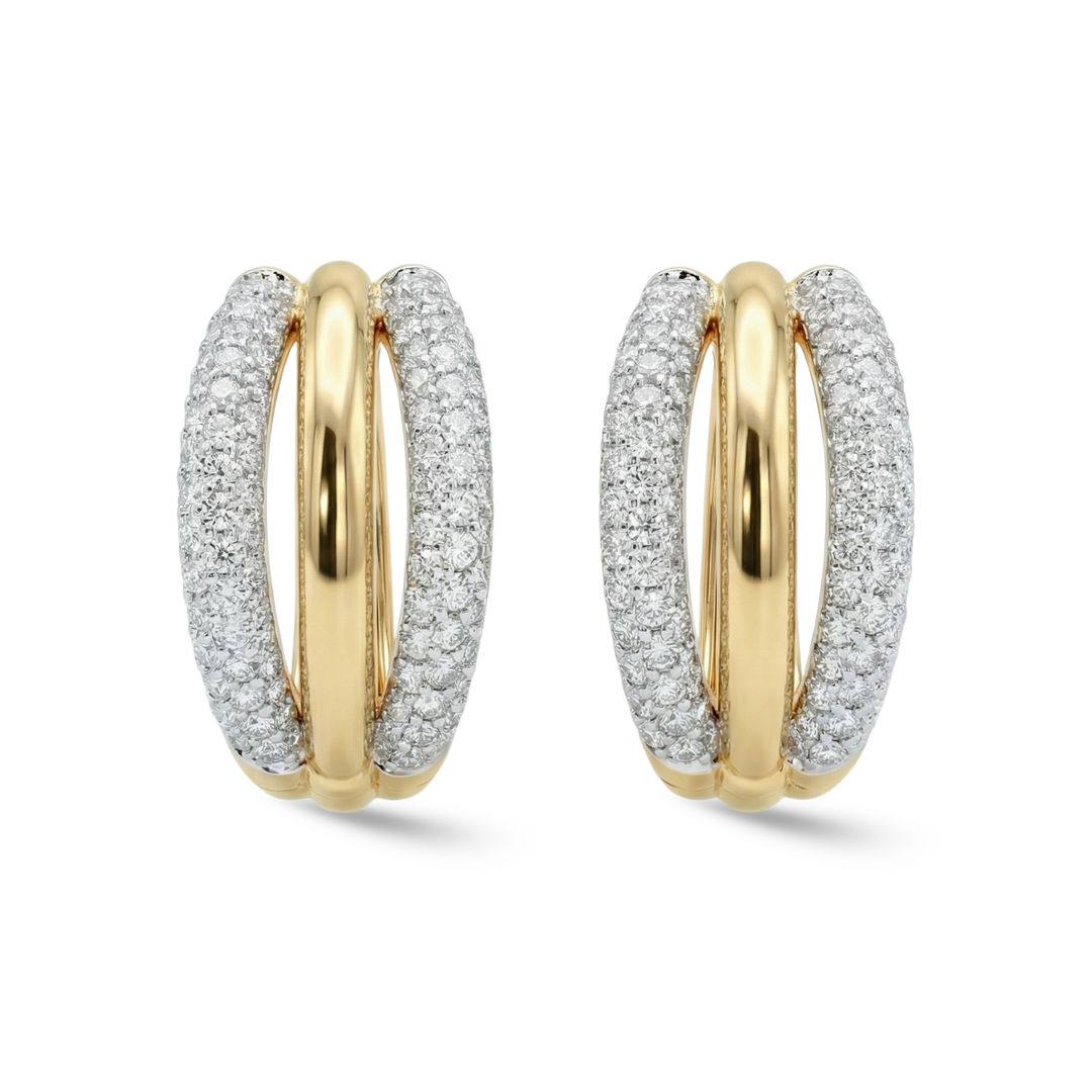 Brioche Diamond Hoop Earrings