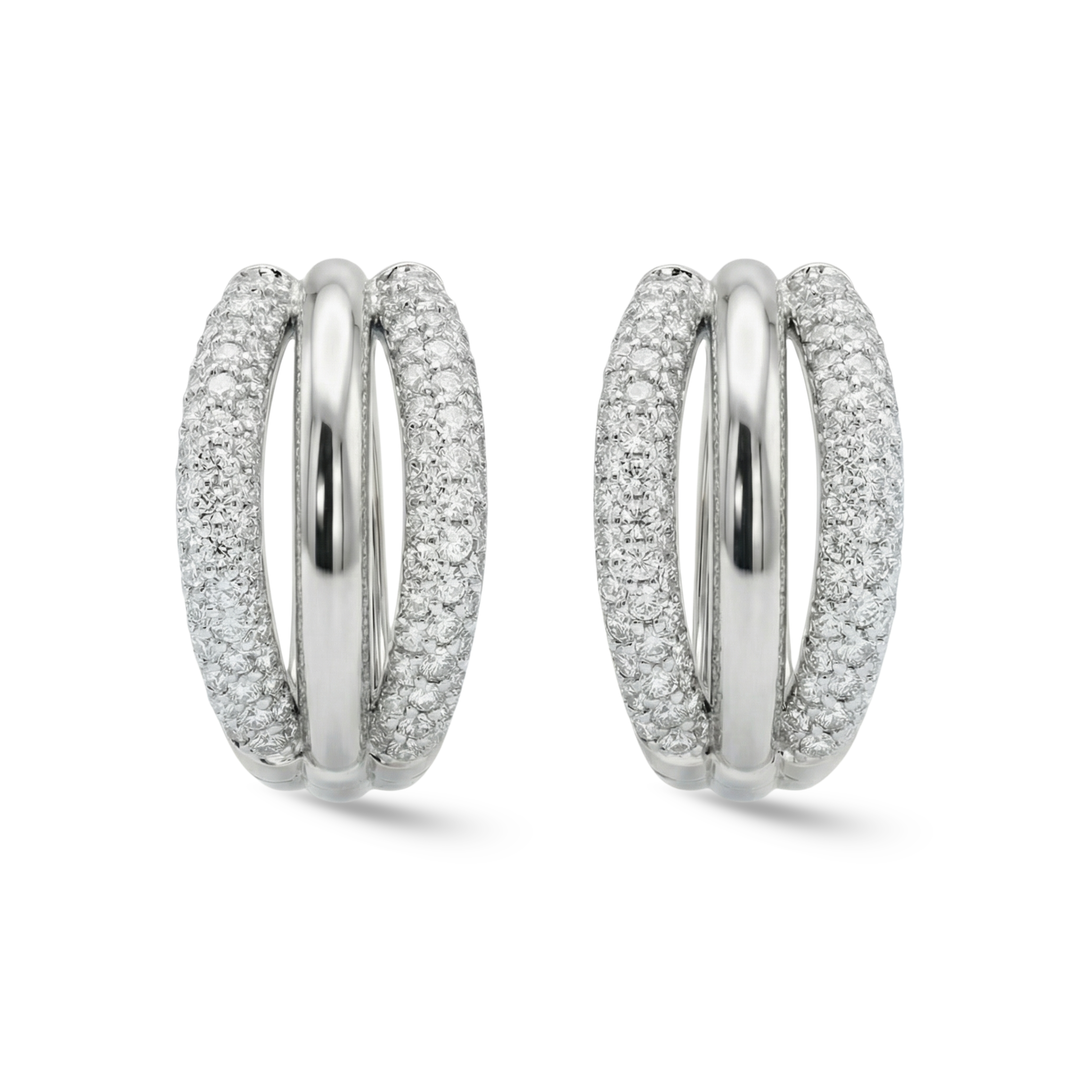 Brioche Diamond Hoop Earrings