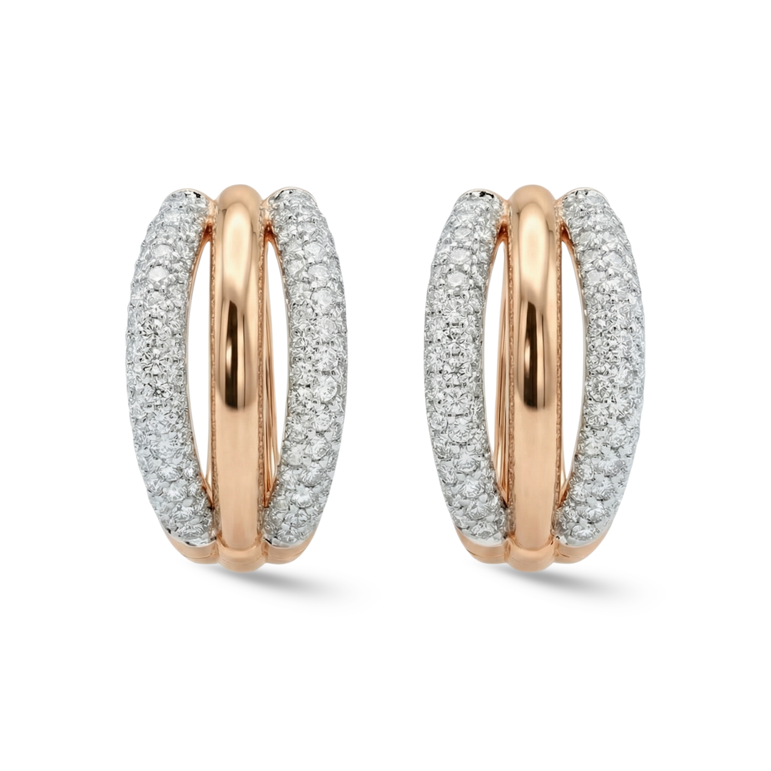 Brioche Diamond Hoop Earrings
