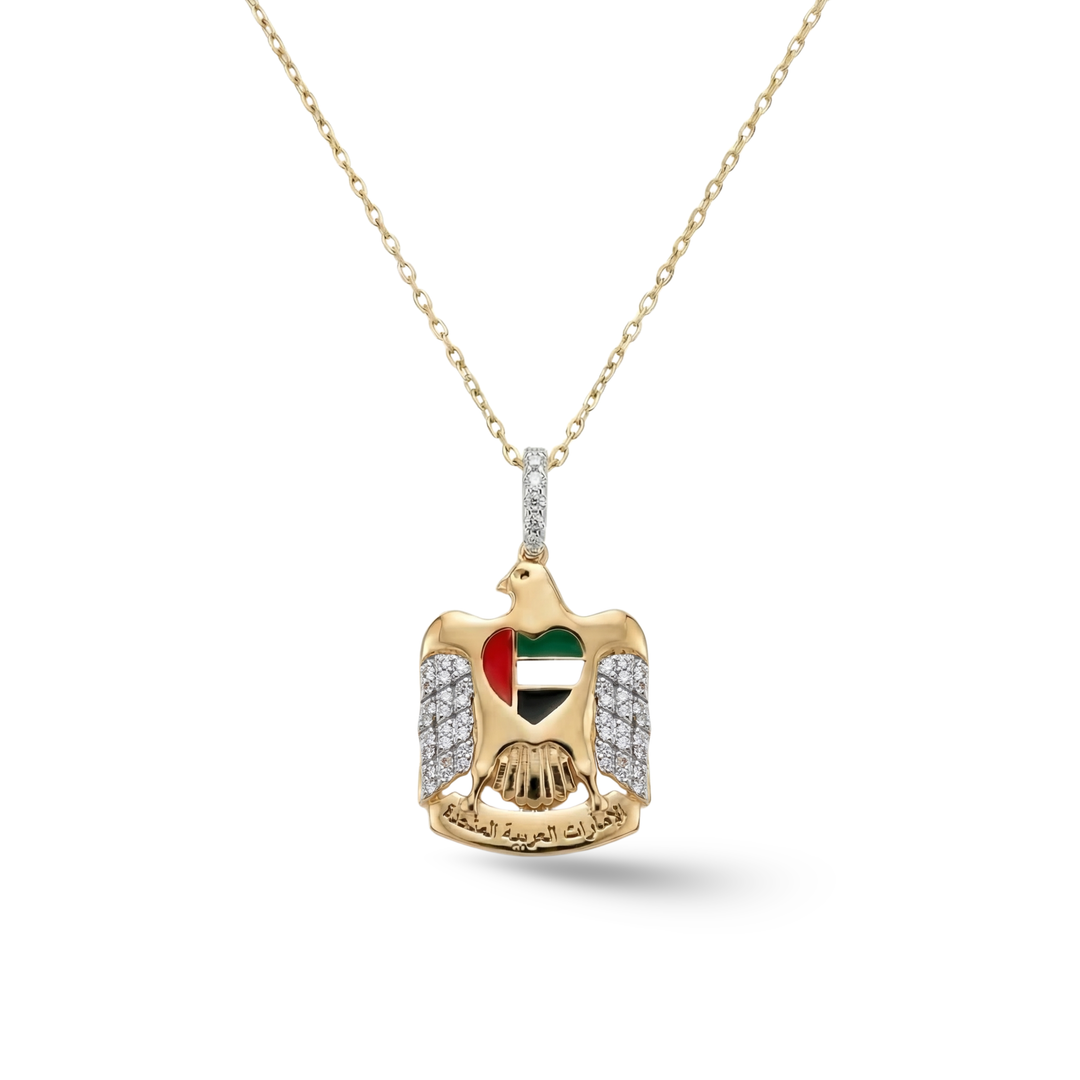 UAE Falcon Enamel Necklace