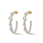 Load image into Gallery viewer, Timeless essentials Multi Shape Diamond Hoops