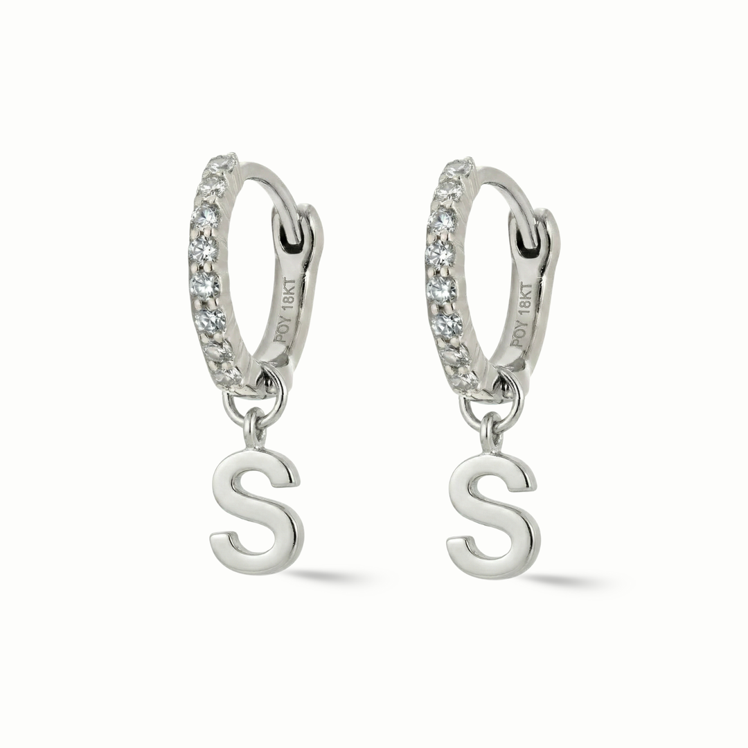 Pave Simple Diamond Huggies