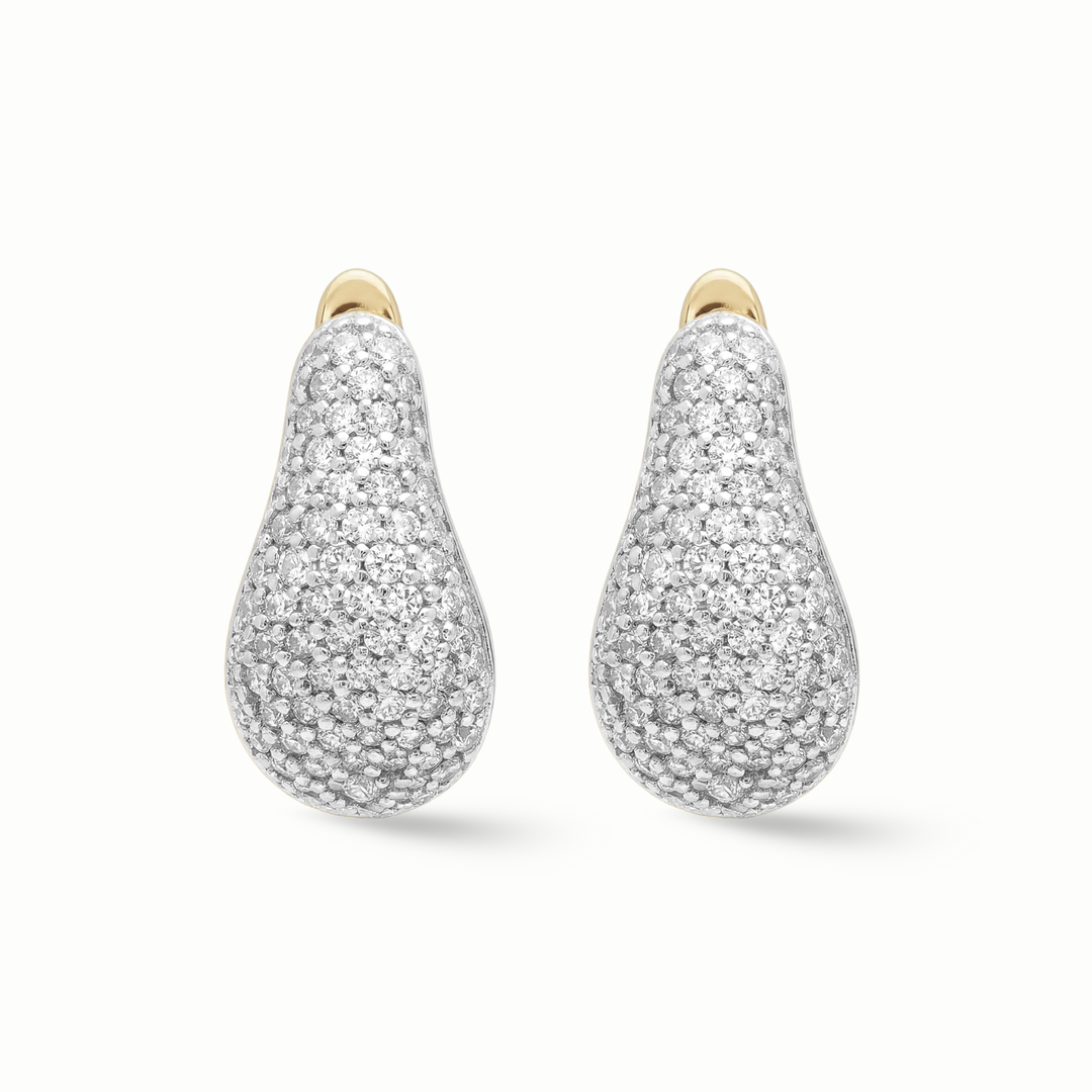 Teardrop Diamond Pave Huggies