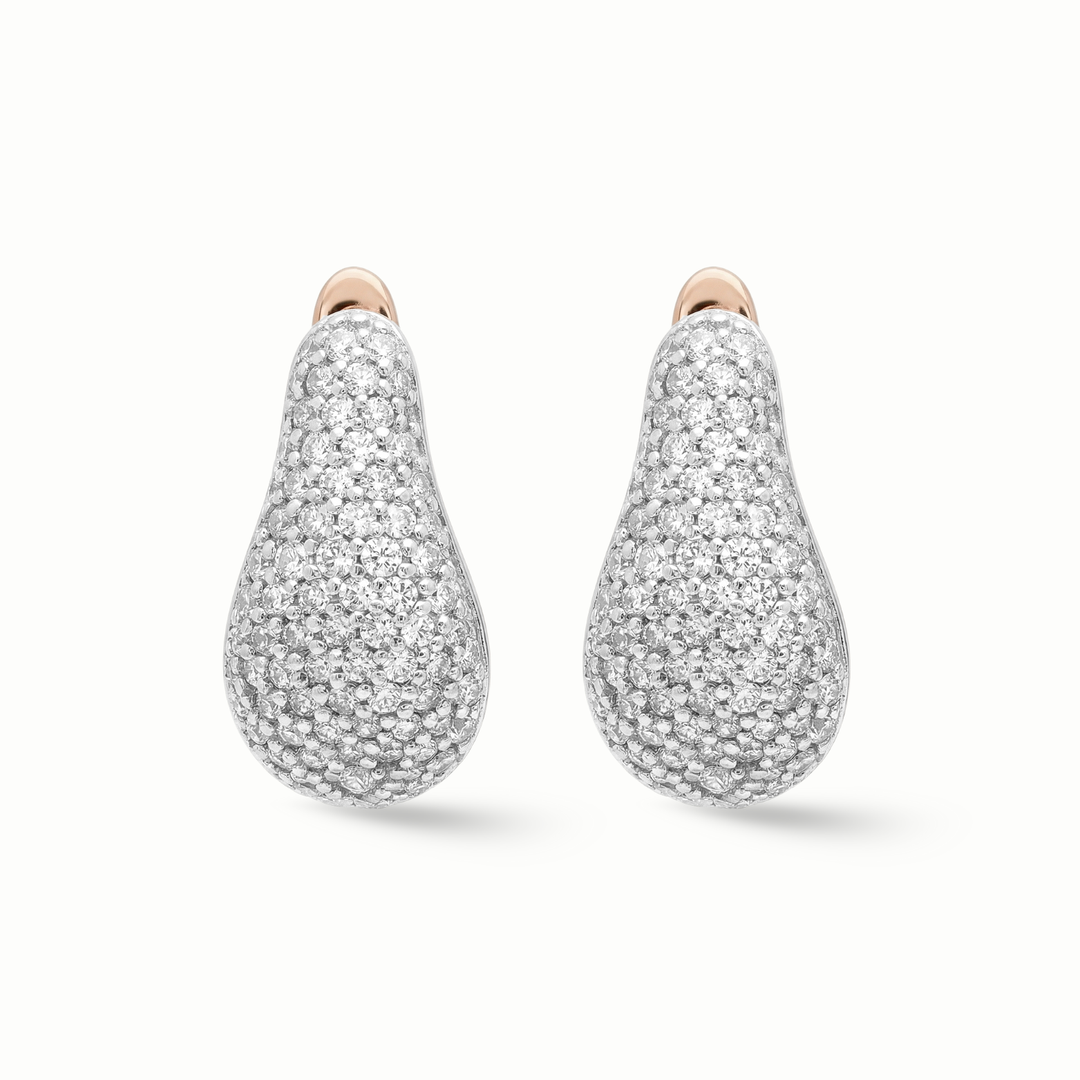 Teardrop Diamond Pave Huggies