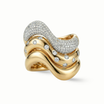 Load image into Gallery viewer, Wave Gold Statement Ring