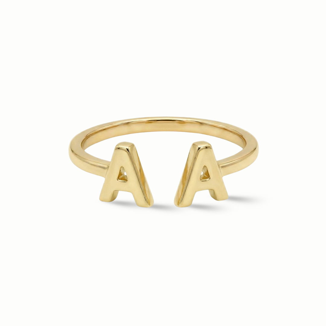 Zeeana Two Alphabets Ring