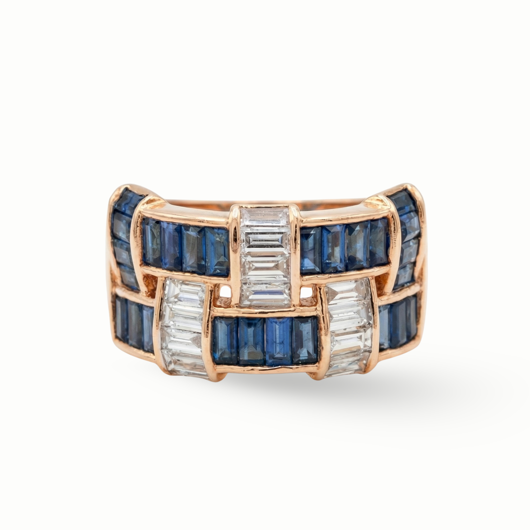 Weave Colorstone and Diamond Ring