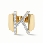 Load image into Gallery viewer, Zeeana Icon Alphabet Diamond Ring
