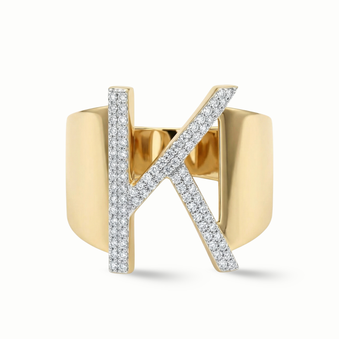 Zeeana Icon Alphabet Diamond Ring