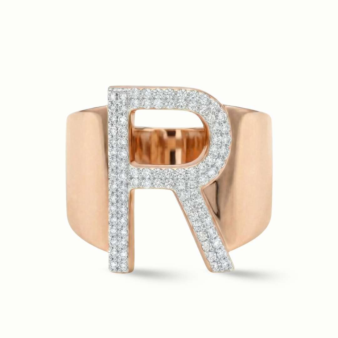 Zeeana Icon Alphabet Diamond Ring