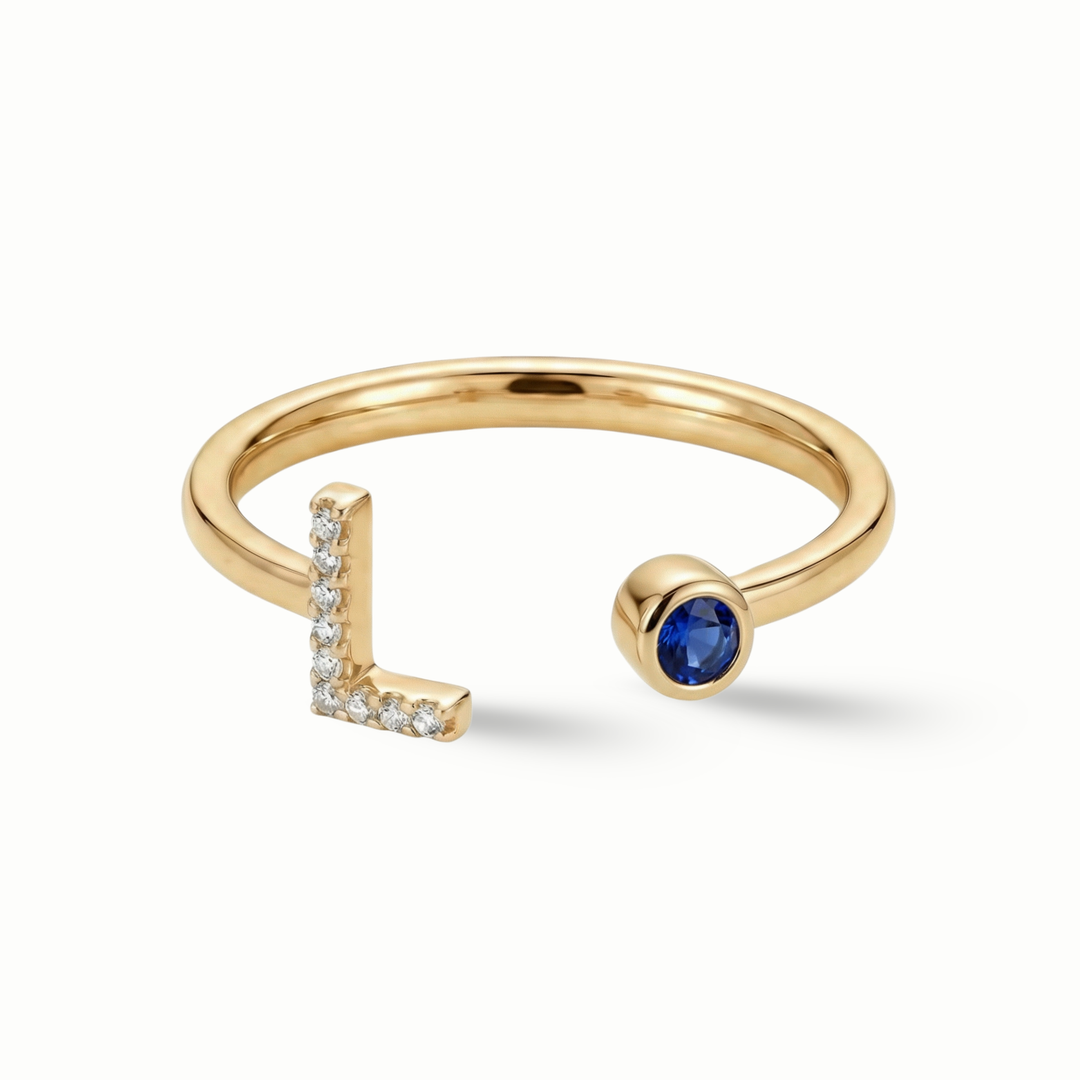 Zeeana Alphabet and Birthstone Ring
