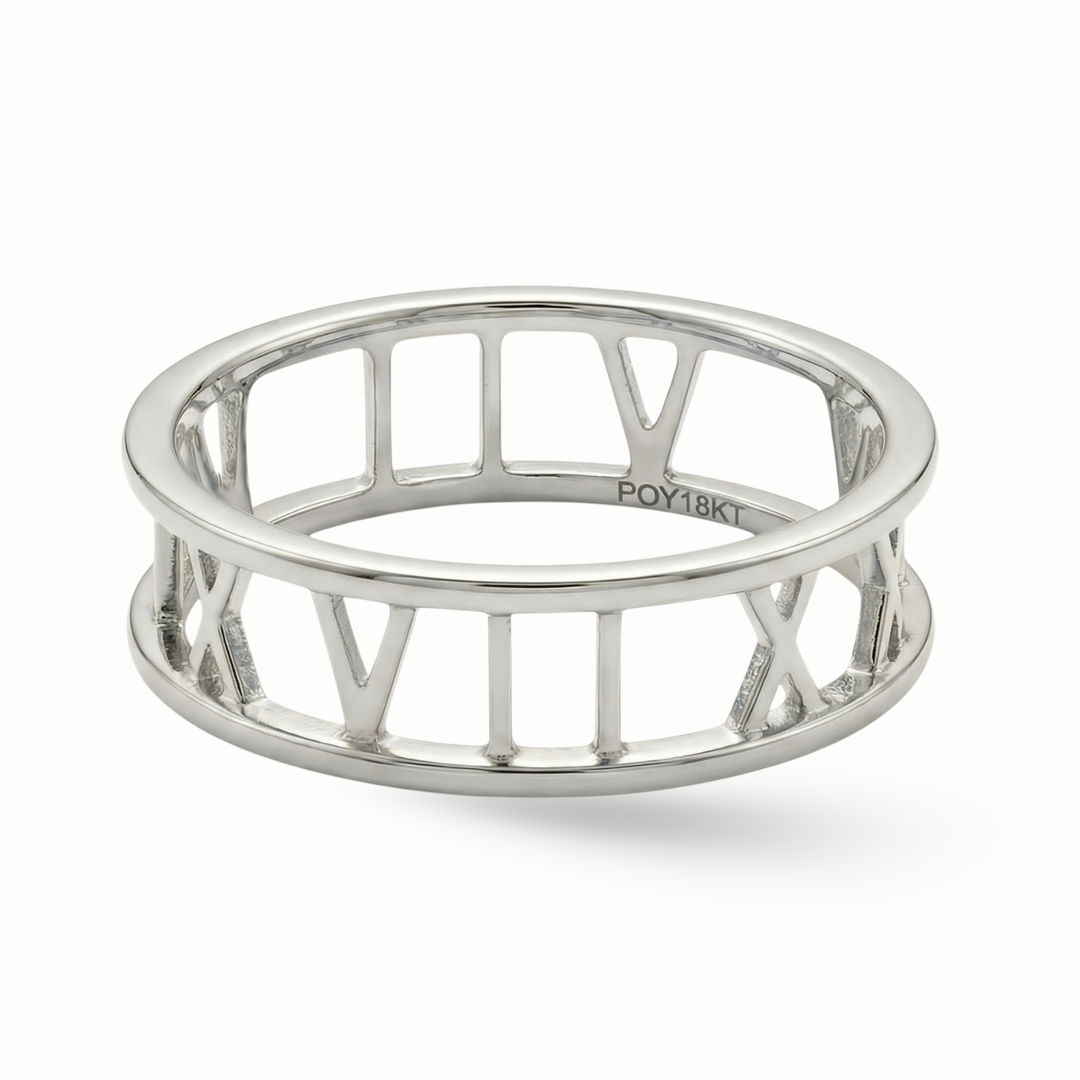 Zeeana Roman Number Date Ring