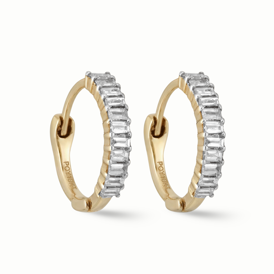Timeless essentials Baguette Diamond Huggies